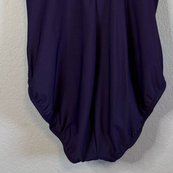 Lands End Dark Purple Figure Flattering One Piece Swimsuit Size 16 - Picture 9 of 10